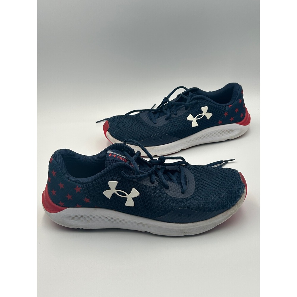 Under Armour Micro G Pursuit Navy Blue‎ Red  Running Shoes 3025384-401 Mens 9.5